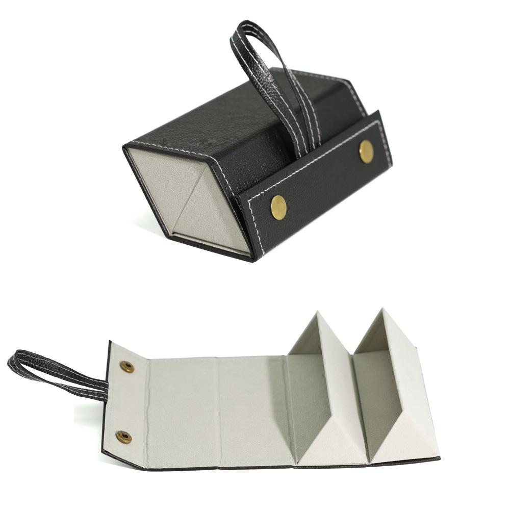 Leather Multi-Compartment Eyeglass & Sunglasses Storage Case, Portable & Foldable with Large Capacity