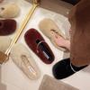 2025 autumn and winter Korean version cotton shoes plush shoes warm plush shoes soft-soled versatile slippers