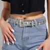 Adjust Pin Buckle Diamond Waist Belt Adult Western Full Sequin Adjustable Belt