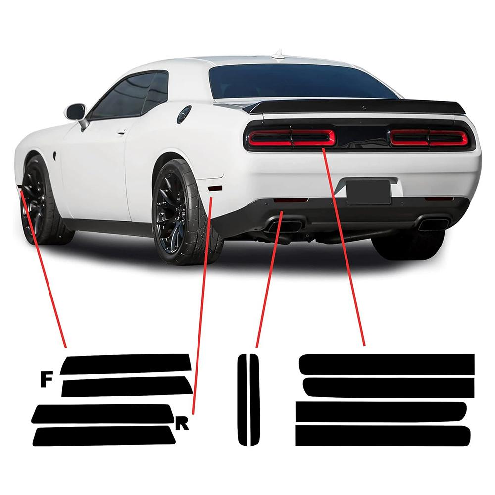 Auto-Lichtaufkleber Überlager Scheinwerfer-Augenlid Vinyl-Tönungsfolie Rücklicht-Aufkleber für Dodge Challenger 2015-2025 Außen Zubehör