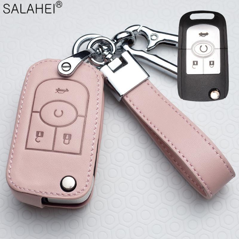 AABHI1 Leather Car Key Case Cover Fob For Chevrolet Cruze Aveo Trax Opel Astra Corsa Meriva Zafira Antara J Mokka Insignia For Buick