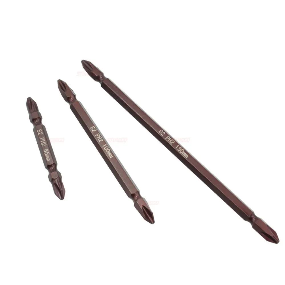 10PCS S2 Alloy Steel PH2 Double Head Screwdriver Bits 65mm 100mm 150mm Magnetic High Hardness Electric Drill Accessories