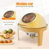 6.34Qt Round Chafing Dish Set for Buffet, High Grade Stainless Steel Catering Warmer Complete set for Party/Wedding, Gold