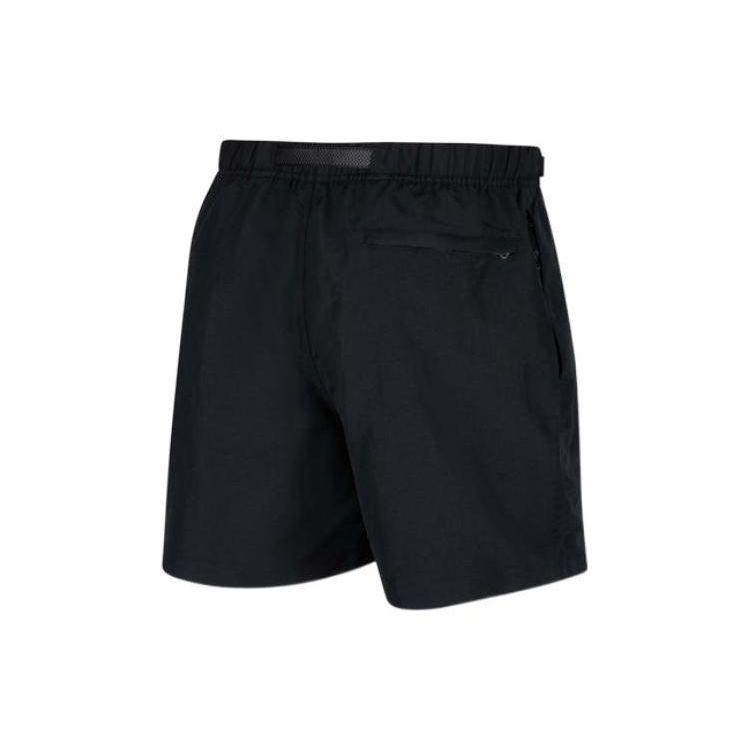 Nike ACG Series Nylon Mid-Waist Drawstring Shorts With Zip Pockets And Adjustable Belt Men Bottoms Black CZ6705-014
