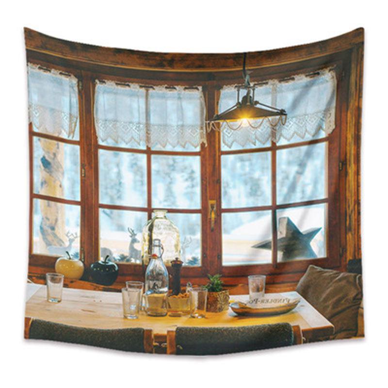 Tapestry Living Room Background Mural Beach Mat Home Decoration Simple and Fresh Character Wall Hanging