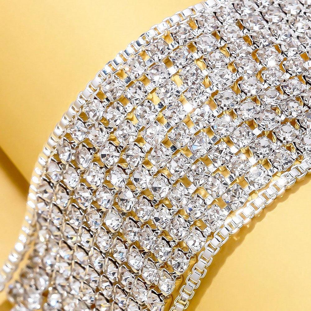 Fashion New Statement Earring Long Full Rhinestone Big Earrings For Women Shining Tassel Dangle Earrings Wedding Jewelry Gift