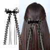 Long Ribbon Bowknot Lace Hair Clip Heart Trim Hairpin Women Barrettes Ponytail Holder for Lady Girl Hair Styling Clip