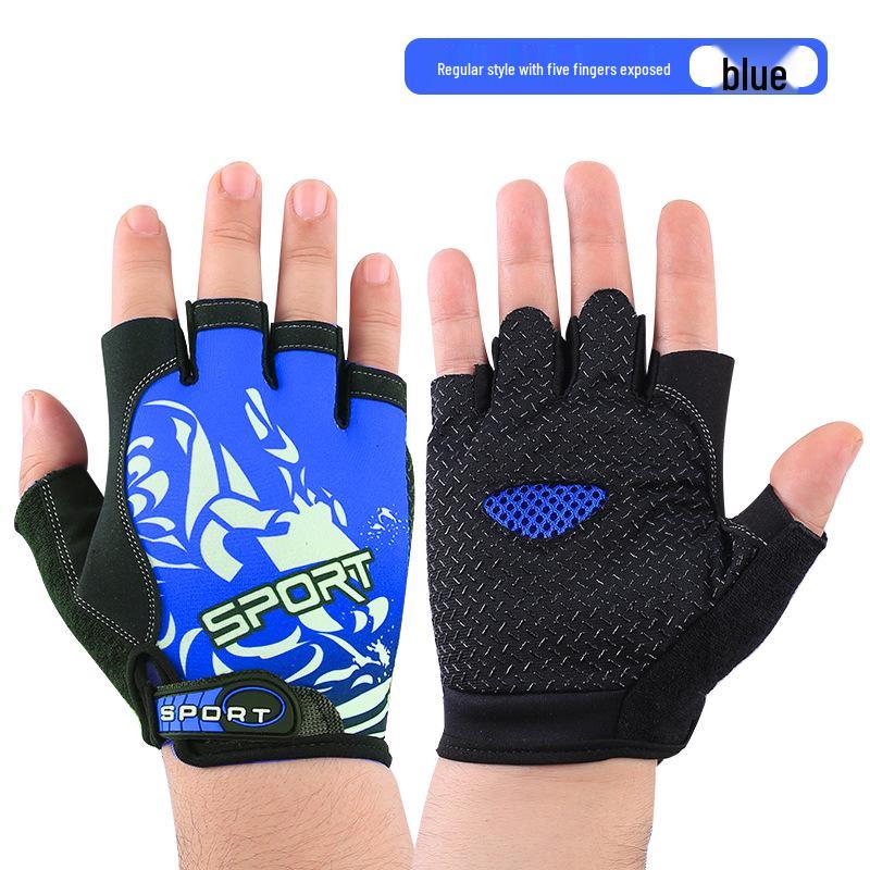 Men's Summer Sun Protection Anti-Slip Fingerless Fishing Gloves: Thin, Anti-Prick, Anti-Stab, Mosquito-Proof, Ice Silk Lure Design.