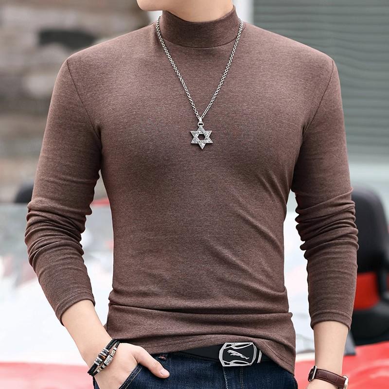 

Мужская двухсторонняя терморубашка из немецкого бархата - однотонная, с длинными рукавами, полувысоким воротником 4XL