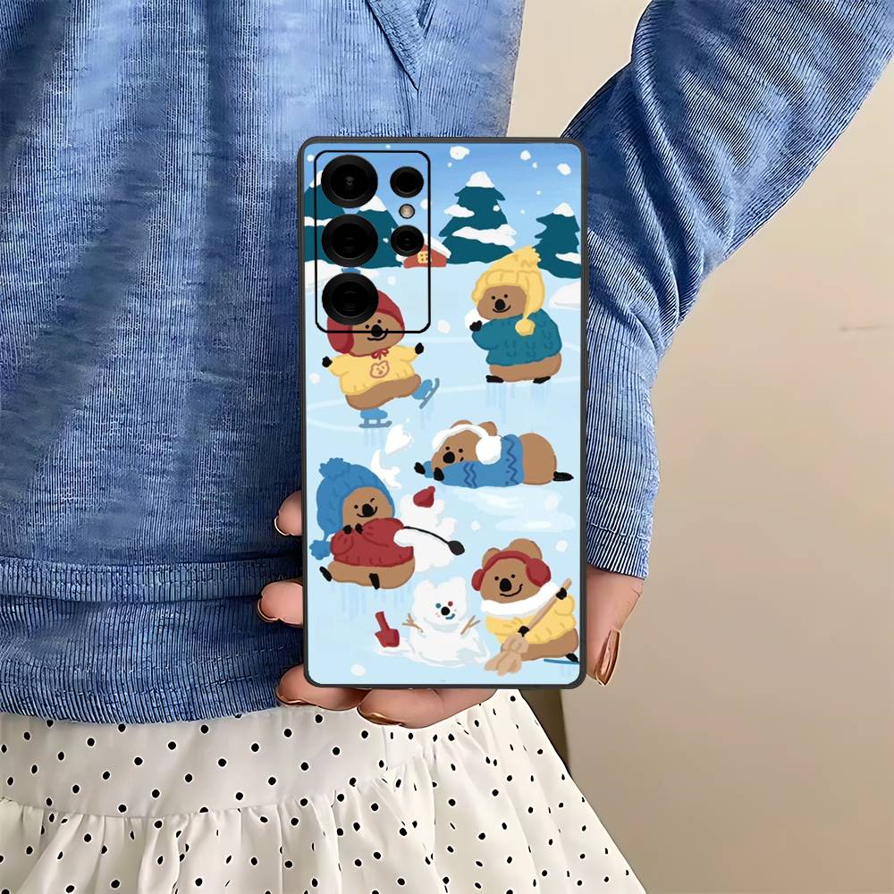 Cute Bear Quokkas Phone Case For Samsung S 24 Fe 25 Ultra Plus 20 Lite 21 30 22 23 24 22 Ultra 5G Fundas