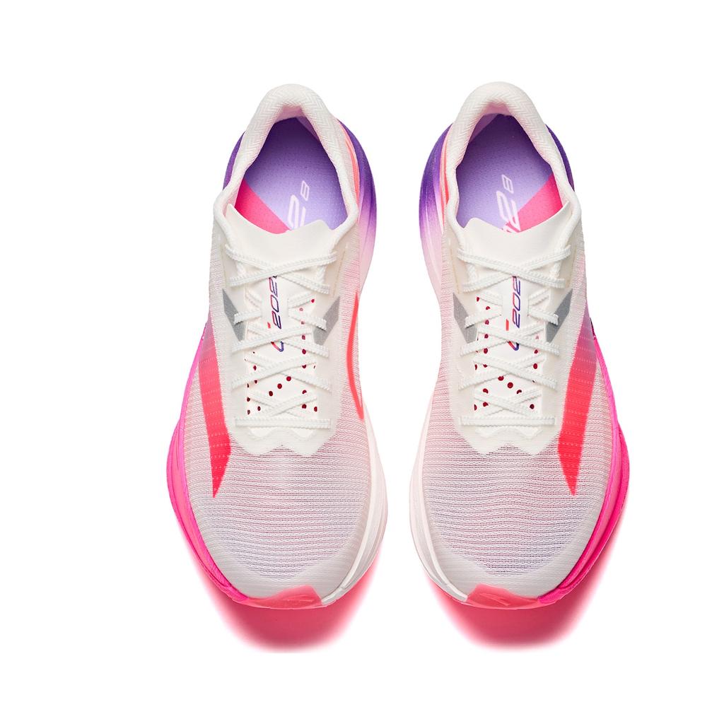 Men's Sneakers ANTA C202 8.0 Running Shoes Men's Low-top Papyrus White/Fluorescent Berry Red/Grass Purple