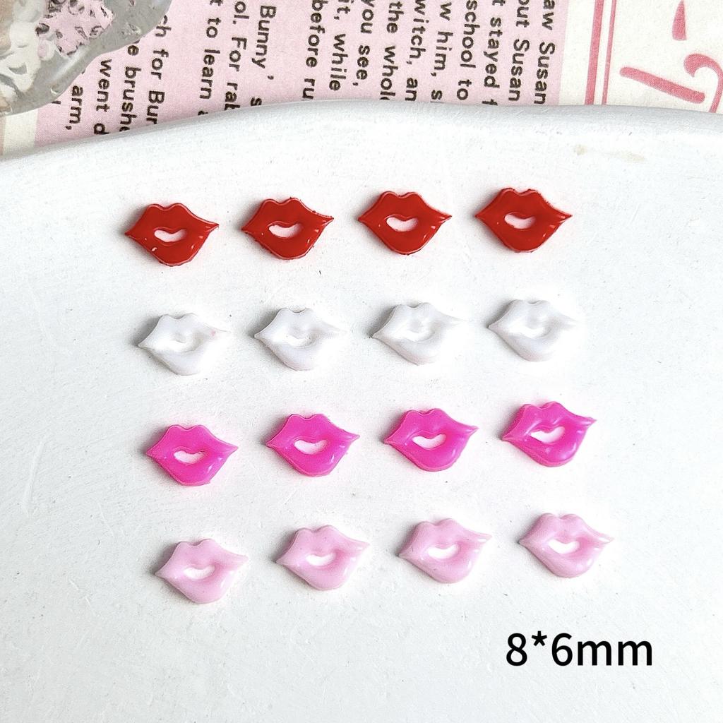 Heißer Verkauf Bunte Lippen Dreidimensionale Nagelkunst-Verzierungen DIY Kleidungsknöpfe Handgefertigte Puppen-Verzierungen Zubehör