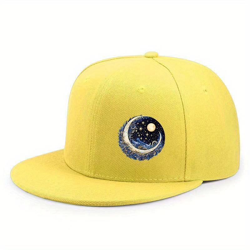 Crescent Moon Celestial Night Sky Baseball Cap Adult Polyester Adjustable Casual Snapback Hat Unisex