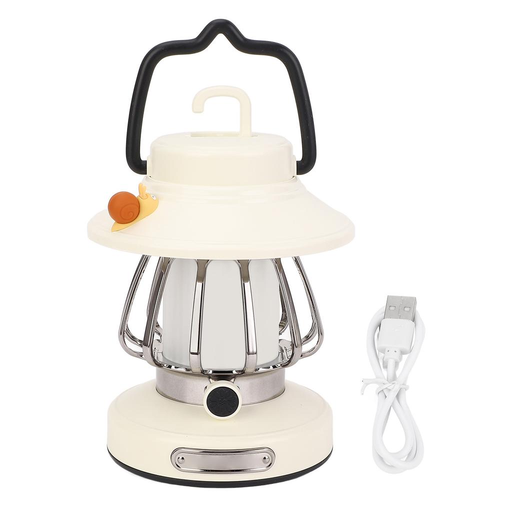 Weiße Schnecke Elektrische Campinglaterne Tragbar Wiederaufladbar 3 Lichtfarben Outdoor-Camping
