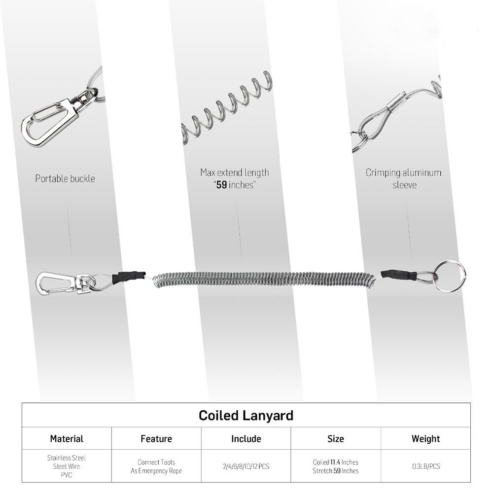 Fishing Accessories Secure Buckle Lock Tackle Spring Rope Keychain Lanyard Fishing String