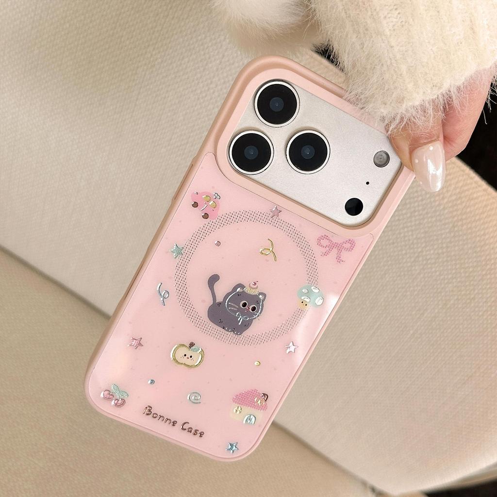 Custodia Magnetica per Telefono con Gattino Carino per iPhone 16, iPhone 17 e iPhone 17 Pro Max