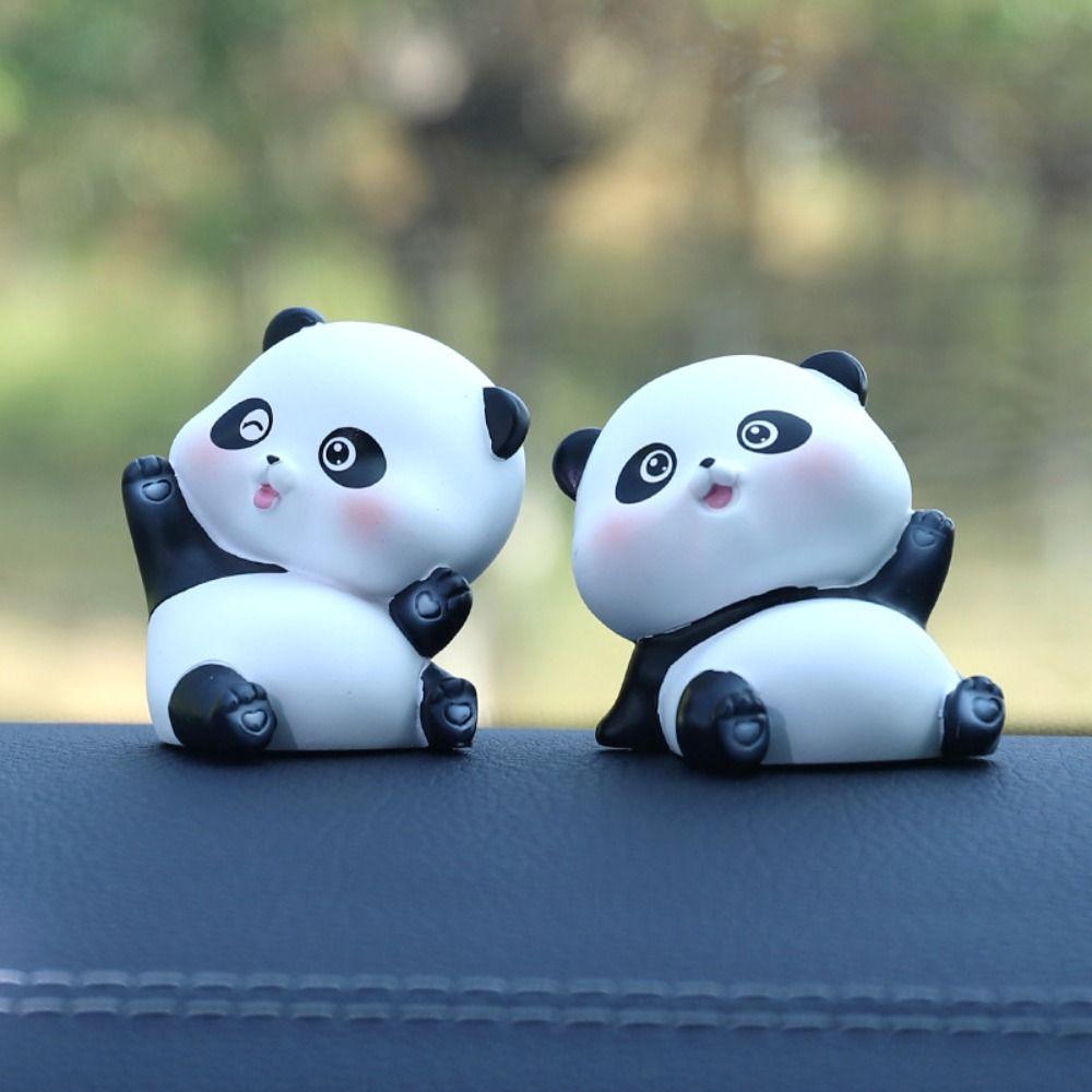 

Фигурки панды из смолы, кукла-панда Kawaii, игрушка, телевизор, шкаф, украшения, автомобиль, украшения, стол 3