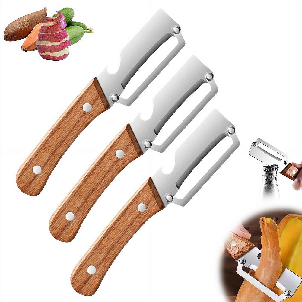 Stainless Steel Peeler with Wooden Handle Durable and SmoothOperation for Peeling and Slicing Fruits and Vegetables |