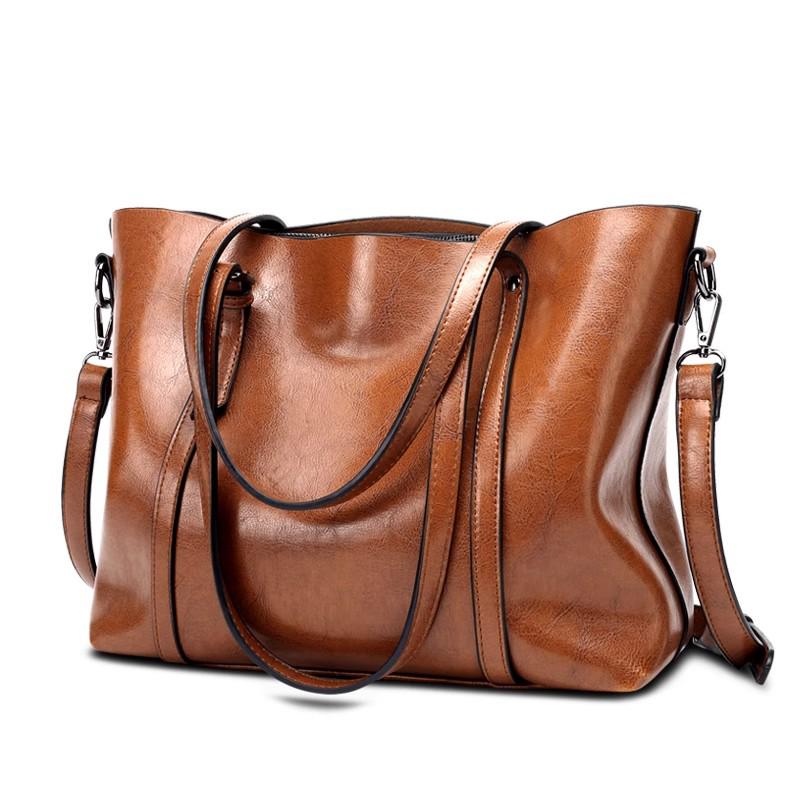 2025 Trendy Women's Genuine Leather Shoulder Tote - Soft, Versatile, Large Capacity Handbag with Crossbody Option