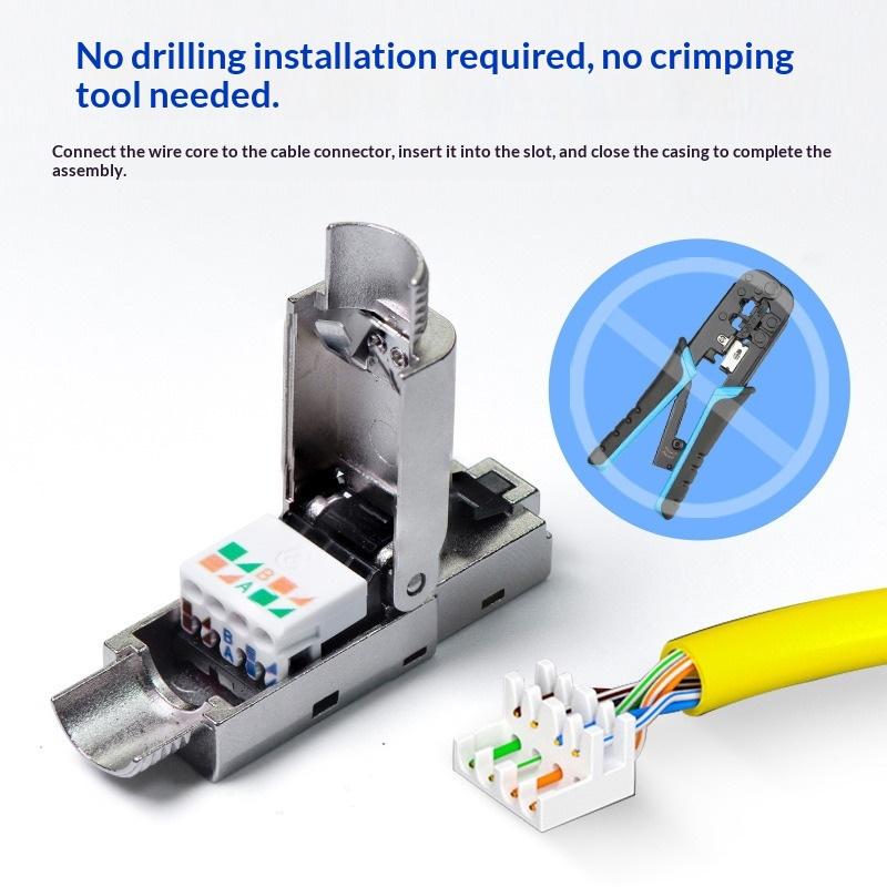 Toolless Connector Design Shielded Ethernet Plug for Easiest 22~26AWG Network Setup