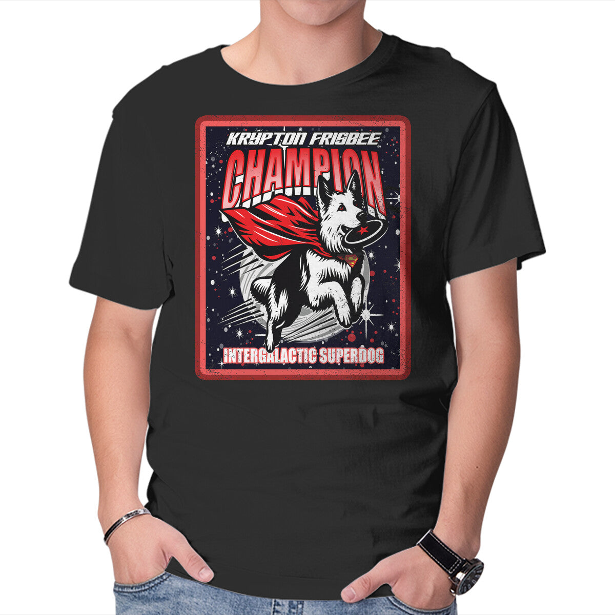 Unisex Crew Neck T-Shirt Krypton Frisbee Champ Graphic Short Sleeve Casual Tee XS