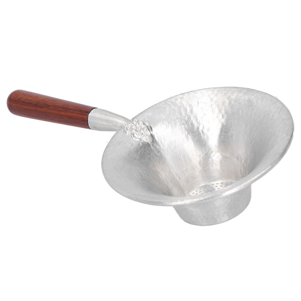 Tea Strainer Innovative Tea Leaf Infuser Filter Brewing Device for Home Office UseRed Wood Handle