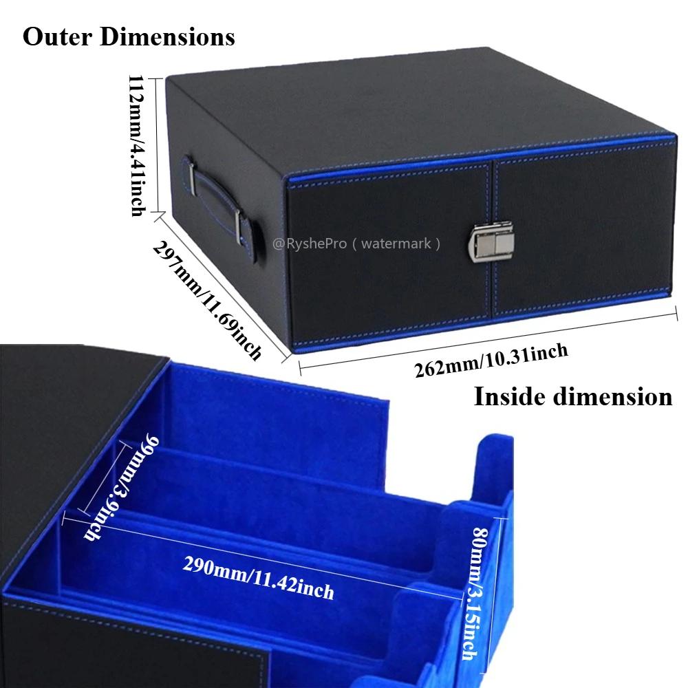 Large Capacity Card Deck Box Holds 1000+ Trading Cards PU Leather Handheld Card Storage Box for MTG TCG Baseball Sport Cards