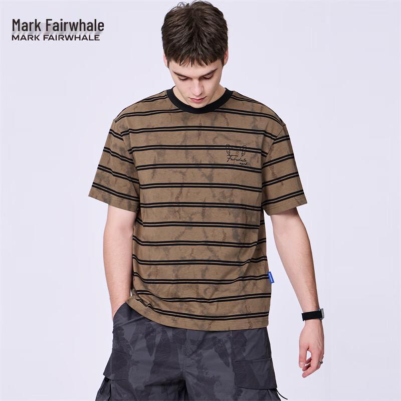 Mark Fairwhale Men s Striped Tie-Dye Round Neck T-Shirt 3XL
