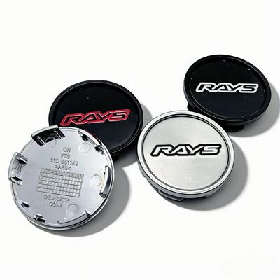 4 Stück Rays Racing Logo Emblem Auto Radnabenkappen 58MM Clips 53MM Felge Radkappen Staubschutz Räder Radnabe Ersatz Auto Zubehör