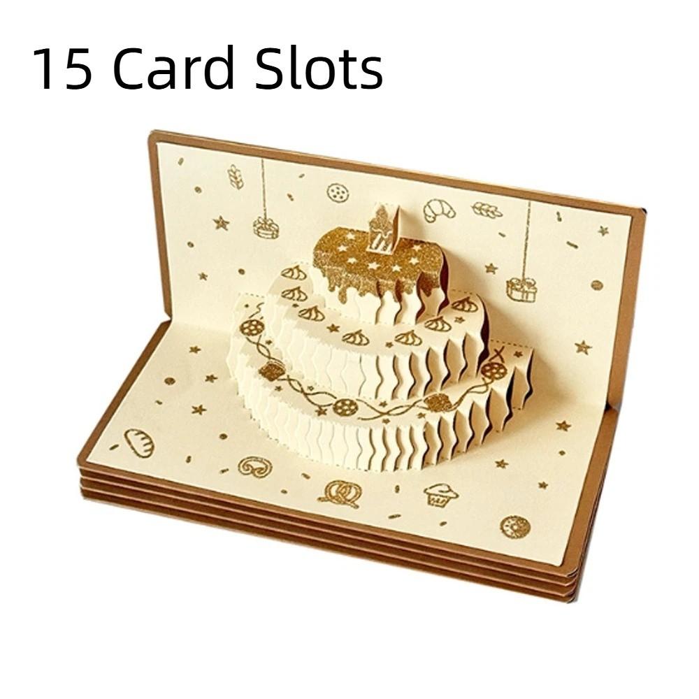 Foldable Lucky Money Envelope HongBao Money Bag Creative Birthday Cake Greeting Card  Elders Gift