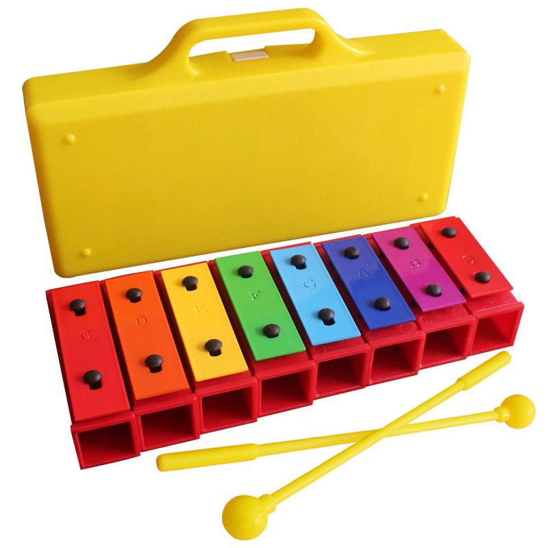 Çocuklar Renkli 8 Tonlu Ksilofon Montessori Oyuncak Erken Eğitim Müzik Aleti Öğrenme Vurmalı Müzik Oyuncakları Çocuklar İçin