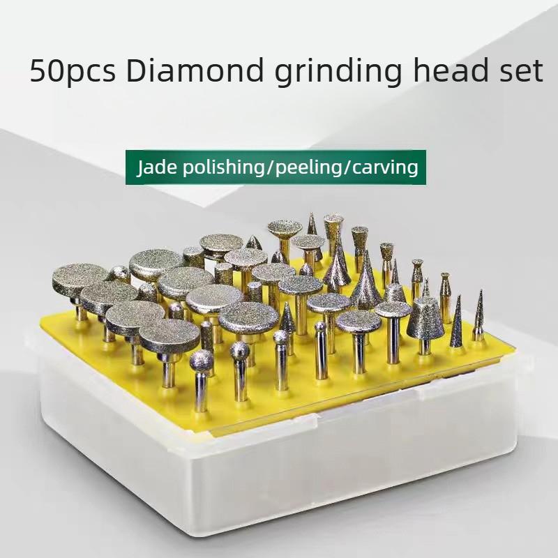 For Jewelry Glass 40mm Shank Grinding Burrs 50pcs Diamond Grinding Burs Polishing Grinding Head for Rotary Tool