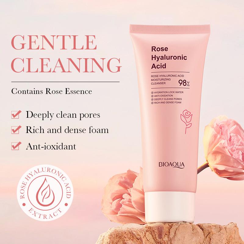 Rose Hyaluronic Acid Nourishing Facial Cleanser Oil Control Cleanser Gentle Cleanser