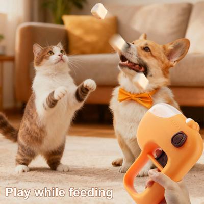 Pet Treat Launcher Dogs Cats Interactive Dispenser Puppy Snacks Feeder Encourages Healthy Activity Training Reward Toy