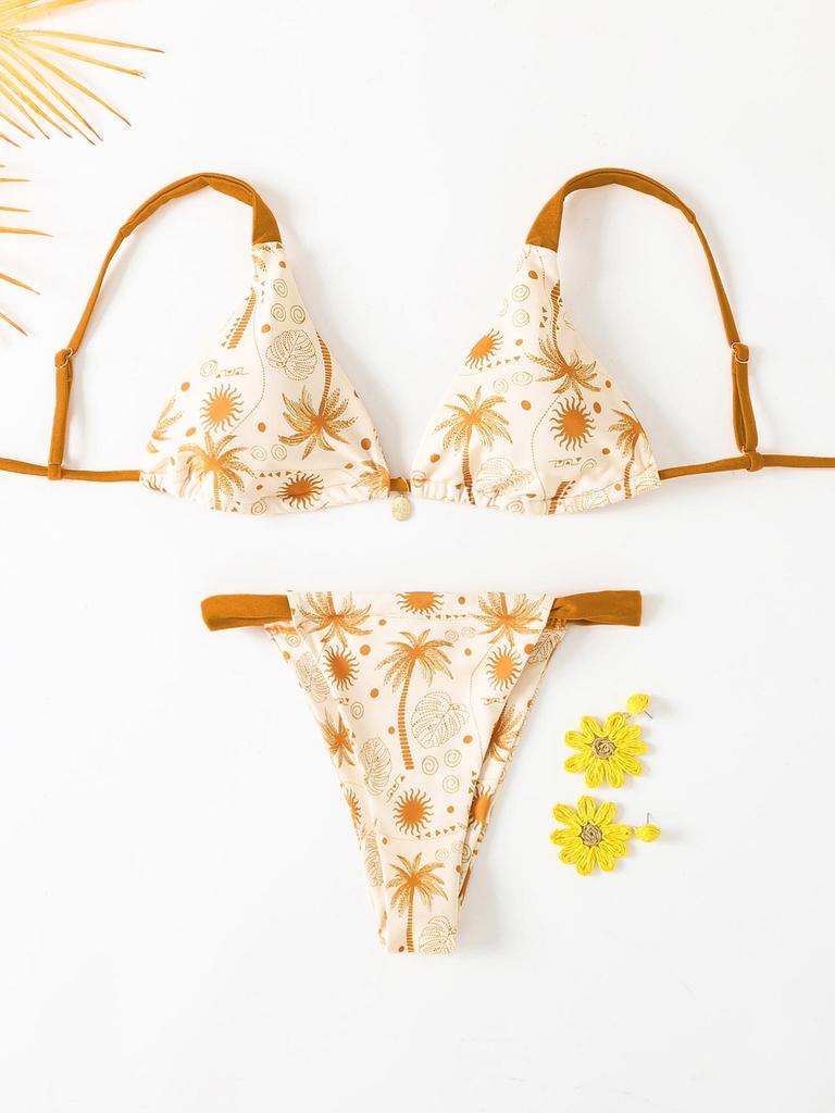 2025 Cross-Border European & American Sexy Print Bikini Swimsuit for Women