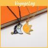 Moon And Sun Pendant Necklace With Electroplated Alloy Chain For Couples
