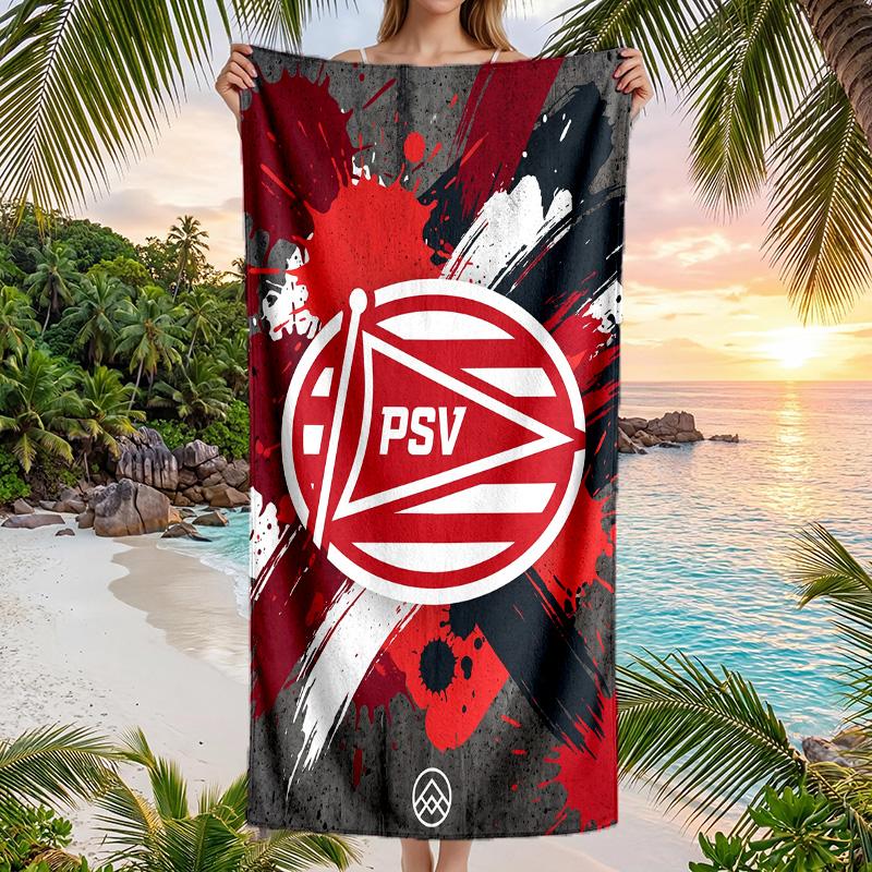 Telo da Spiaggia PSV Eindhoven FC Stampa Asciugatura Rapida Microfibra Assorbente Portatile da Viaggio Asciugamano da Nuoto