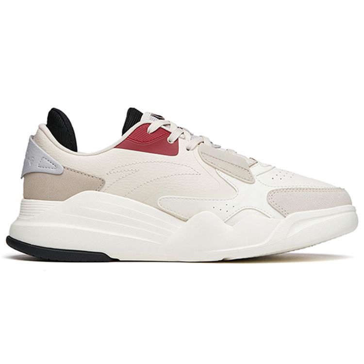 Anta Casual Leather Low-Top Sneakers Men Sneakers White Gray 112148092R-4