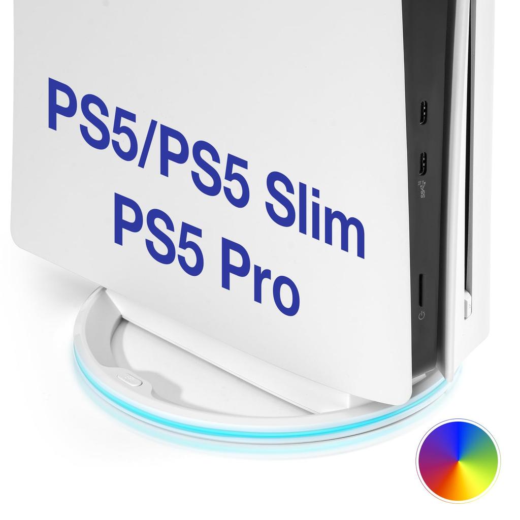 PS5 Vertical Stand for PS5 Pro and Improved Heat Compatible with the New PS5 Peripherals with All PS5 White L'QECTED Pro/PS5 Slim/PS5 (with screws)