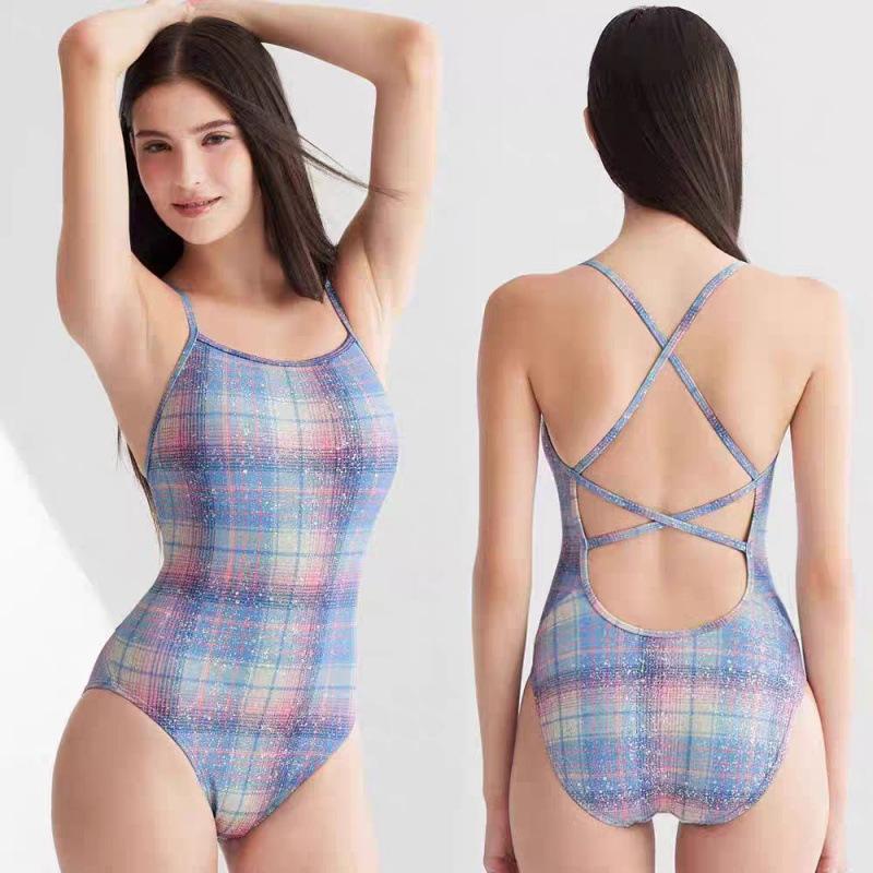 

Girls one-piece triangle racing swimsuit Women s slightly fat large size conservative quick-drying tight-fitting professional sports adult 2XL