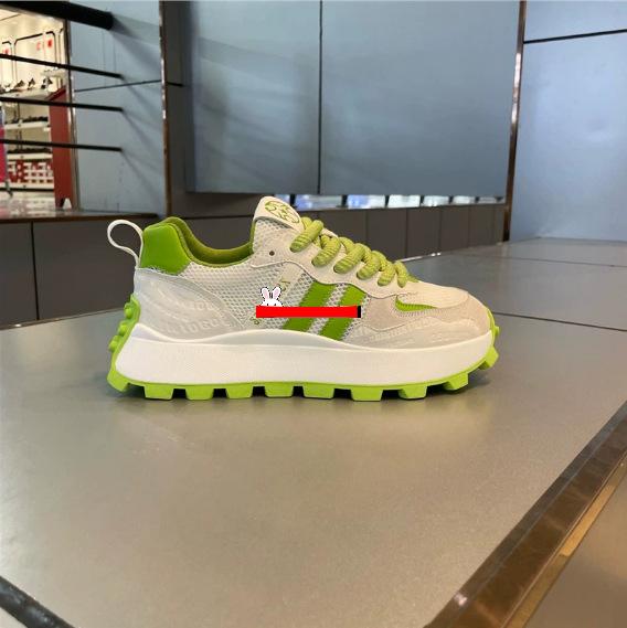 New summer sports shoes platform leather mesh spell comfortable casual dad shoes 38