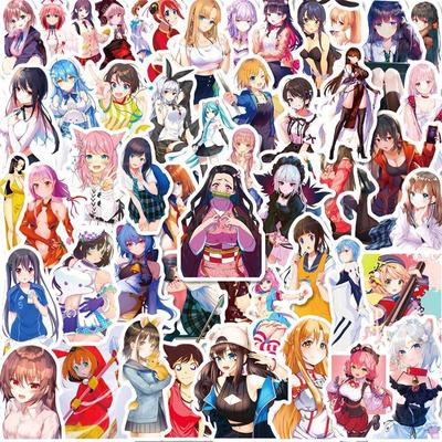50PCS Anime Girl Stickers, Waterproof Girl Graffiti Stickers for DIY Laptop Motorcycle Bicycle Phone Stickers