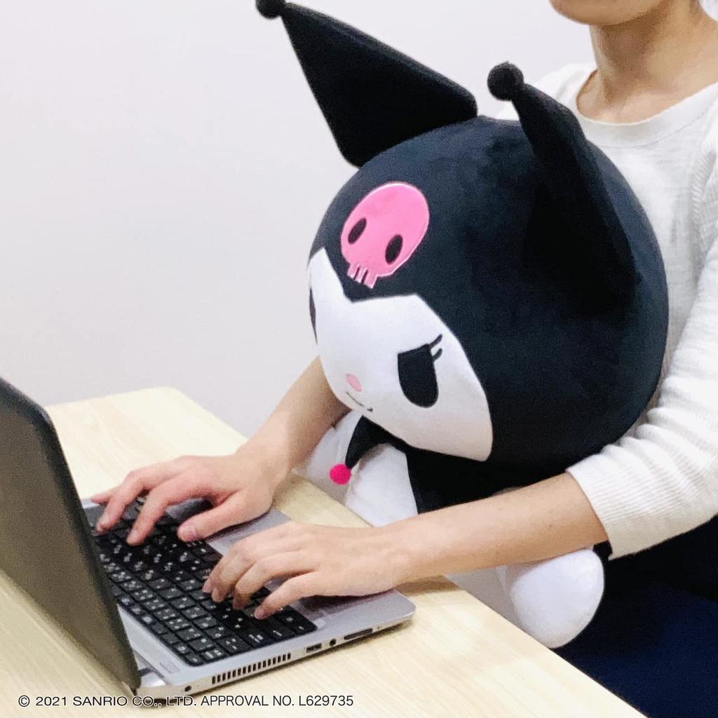 MORIPiLO Morishita Body Pillow for Children and Adults Black 45cm Fluffy Material Stuffed Cushion Character Goods with Puppet Sanrio 4620797