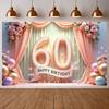 Birthday Celebration Banner 60th Birthday Theme Happy 60th Birthday Banner Glitter Embellished For Home Gathering Photo Shoot