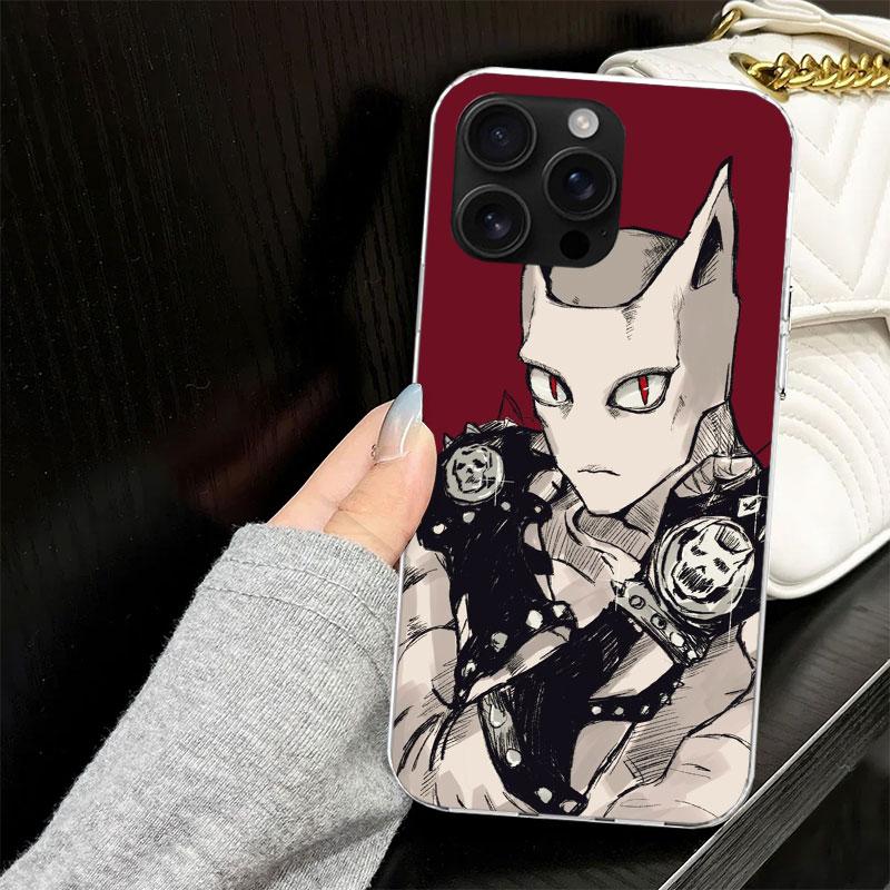JoJo Kira Yoshikage Killer Queen Case for iPhone 13 12 Mini 11 Pro Max Soft Phone Cover X XS XR 7 SE 8 Plus 6 6S 5 5S Silicone B