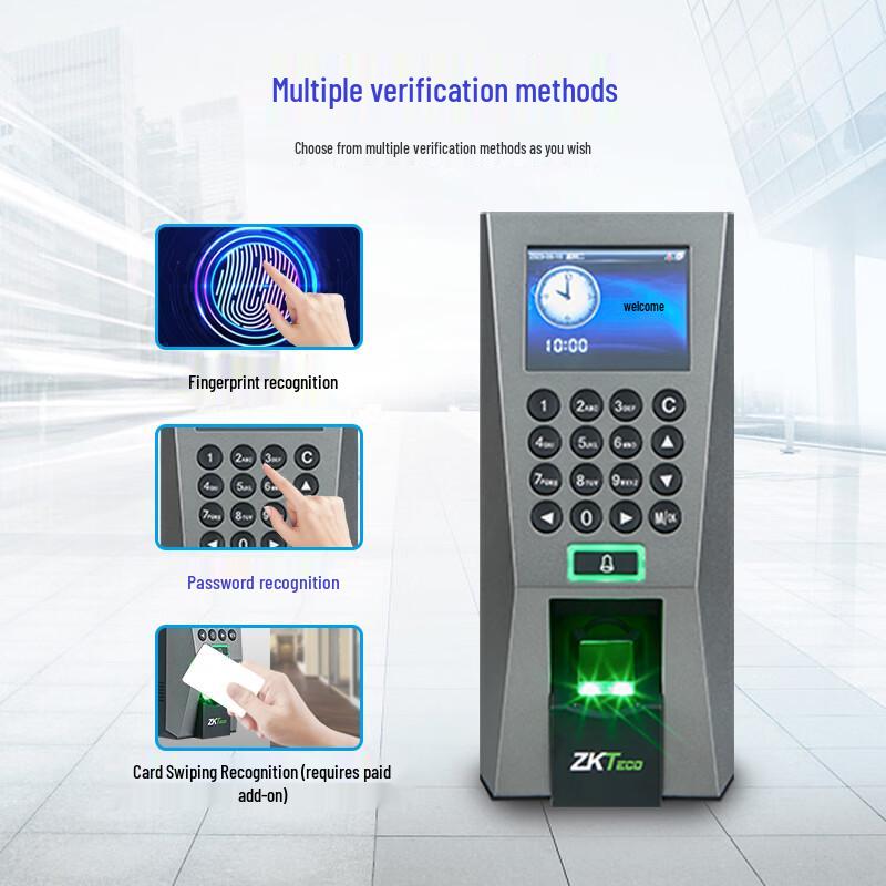 ZKTeco F18 Fingerprint Access Control and Time Attendance Terminal CN plug (adapter included)