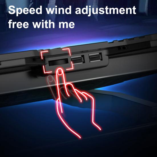 Laptop Cooling Pad Fashion Five Fans Metal Laptop Cooling Base Good Heat Dissipation Laptop Cooling Base Computer Cooling Pad