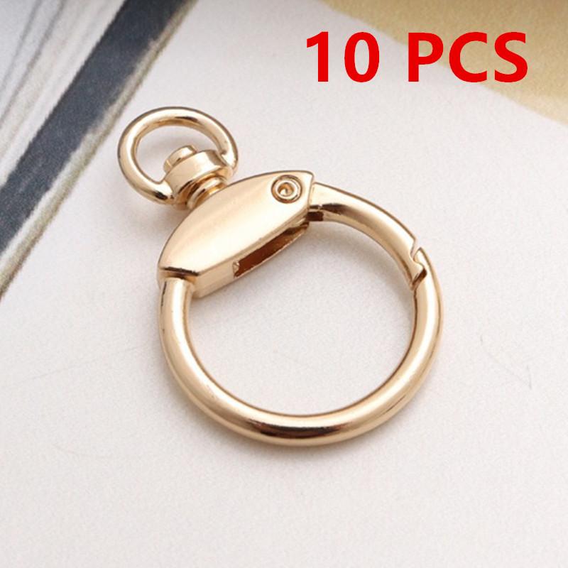 

10pcs Swivel Lobster Spring Openable O Ring Leather Bag Belt Strap Buckle Findings Pendant Keyring Chain Snap Clasp Trigger Other