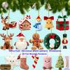 15Pcs Christmas Wooden Gingerbread Man Santa Claus 2D Flat Wooden Pendant Christmas Tree Decoration Perfect Holiday Gift Decors