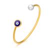 Pearls with Evil Eyes Cuff Bangle Bracelet  for Little Boy Girl Birthday Gift Protection Jewelry VIP